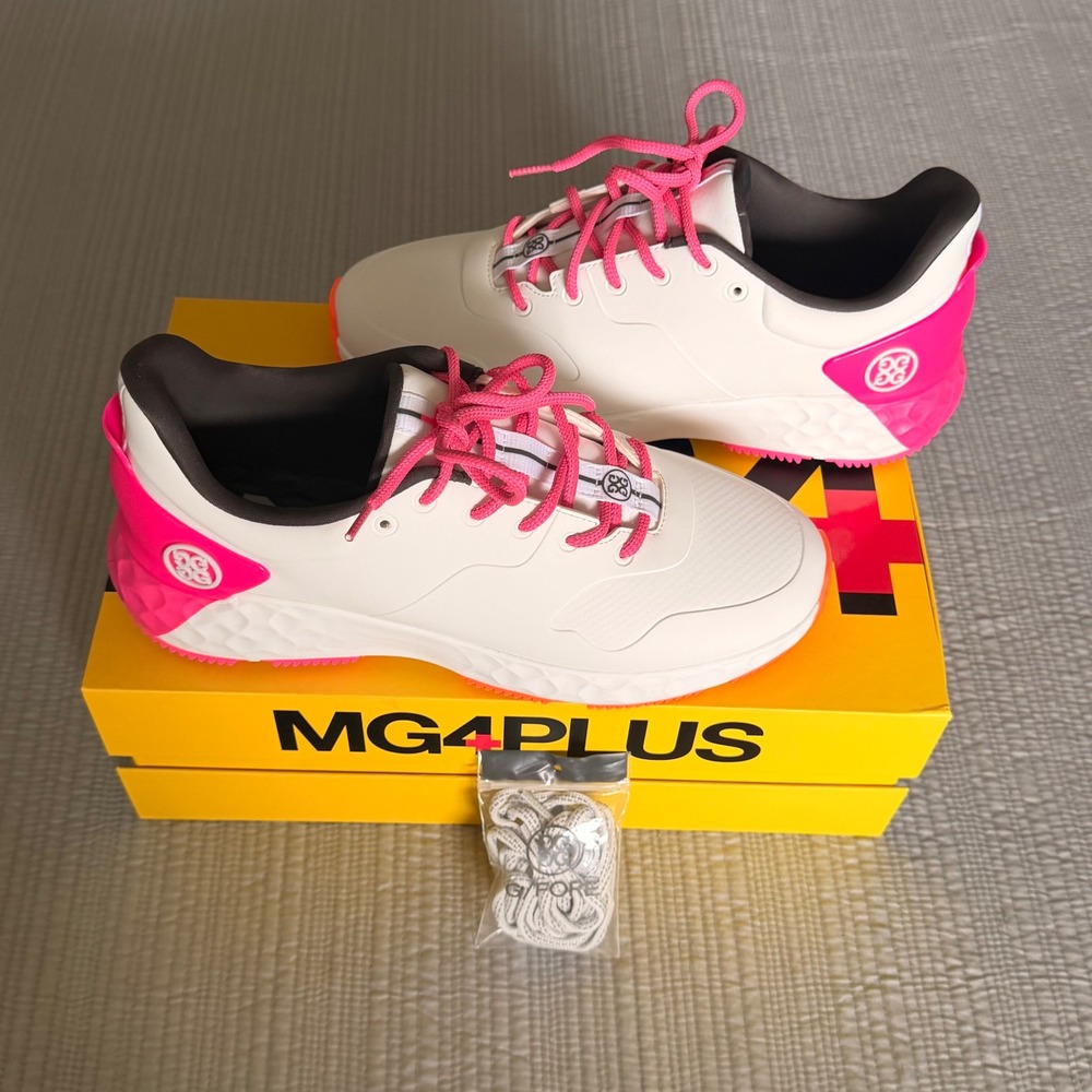 G/FORE Mens MG4+ TPU Contrast Golf Shoes Snow Pink GMF000063 Size 9